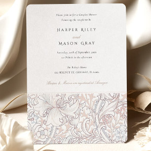 Couples Shower Classic Golden Lily Elegant Pastel Invitation