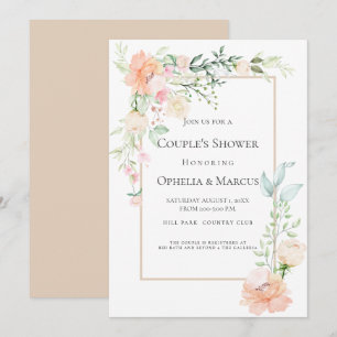 COUPLE'S SHOWER   Delicate Spring Floral Bouquet Invitation