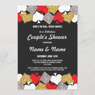 Couples Shower Engagement Las Vegas Casino Party Invitation