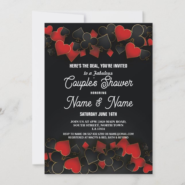 Couples Shower Engagement Las Vegas Casino Party Invitation (Front)