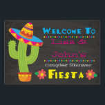 Couples Shower Fiesta Welcome Sign<br><div class="desc">Celebrate the lovebirds with our Fiesta Couples Shower theme- a complete suite with invitations, paper goods and more! Our theme is designed with bright colours to stand out and set the tone for this fun fiesta! With customisable fields, you can edit names and more to make this welcome sign as...</div>