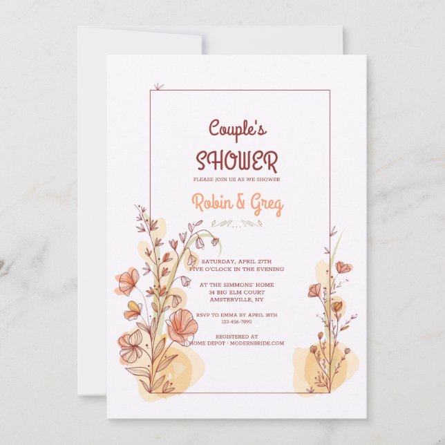 Couple's Shower Frame Invitation (Front)