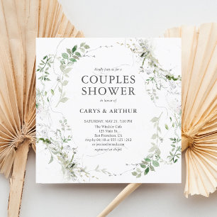 Couples Shower Greenery Modern Invitation