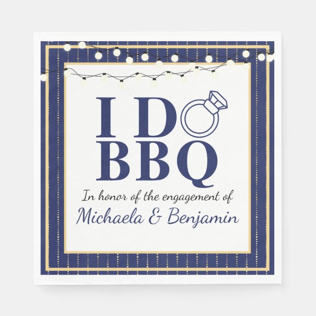 Couples Shower I Do BBQ Engagement Party Napkin (Front)