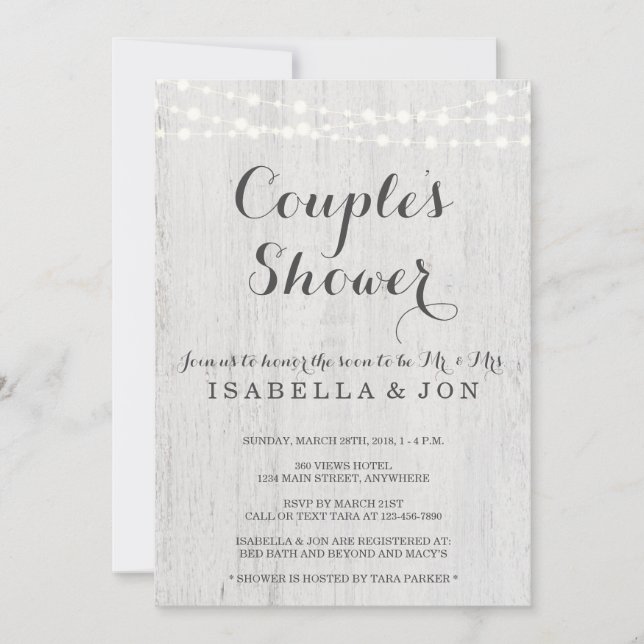 Couple's Shower Invitation - Bridal, Wedding, Baby (Front)