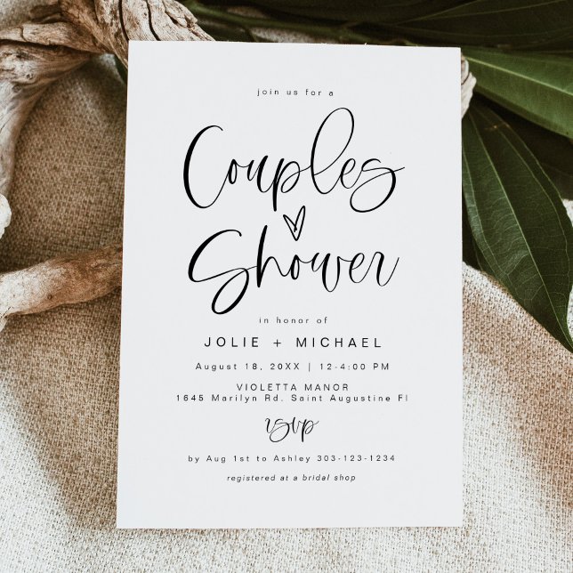Couples Shower Invitation, Whimsical Typography Invitation (Creator Uploaded)