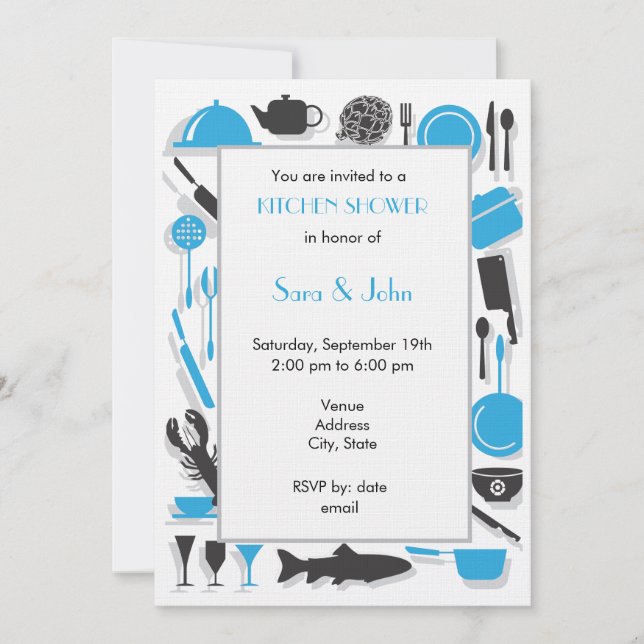 Couples Shower Invitations - Kitchen (Front)
