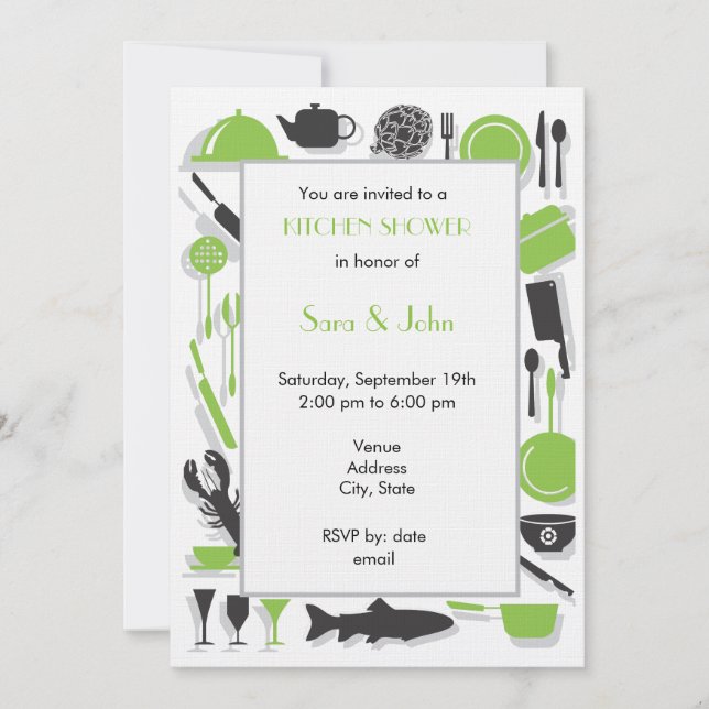 Couples Shower Invitations - Kitchen (Front)