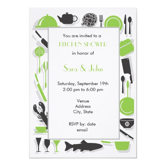Couples Shower Invitations - Kitchen