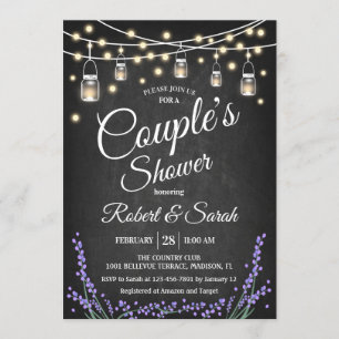 Couple's Shower - Lavender Chalkboard Invitation