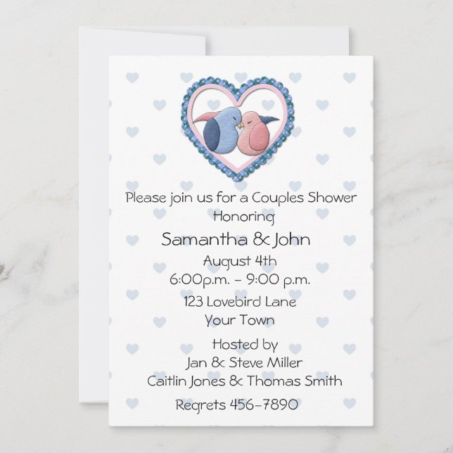 Couples Shower Love Birds Invitation (Front)