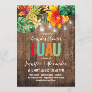 Couples Shower Luau Invitation