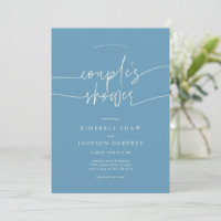 Couple's Shower Minimalist Script Denim Blue