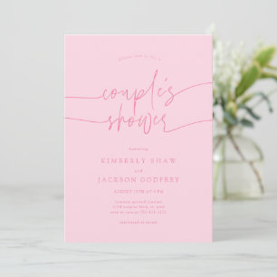 Couple's Shower Minimalist Script Pink Invitation