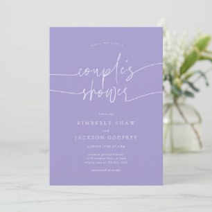 Couple's Shower Minimalist Script Violet Invitation