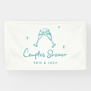 Couples shower modern natural elegant handwritten banner