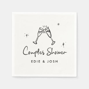 Couples shower modern natural elegant handwritten napkin