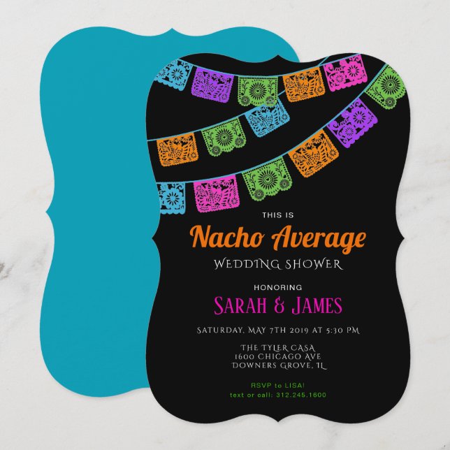 Couples Shower Papel Picado Fiesta Invitation (Front/Back)