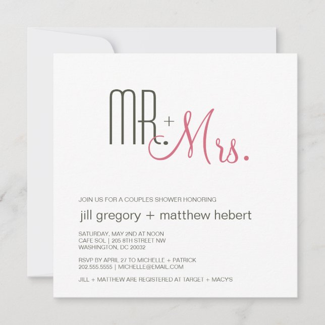 Couples Shower Retro Mid-Century Modern Invitation (Front)