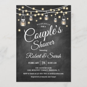 Couple's Shower - Rustic Chalkboard Invitation