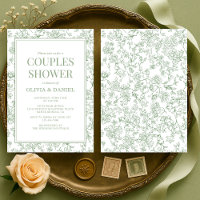 Couples Shower Sage Green Vintage French Floral 