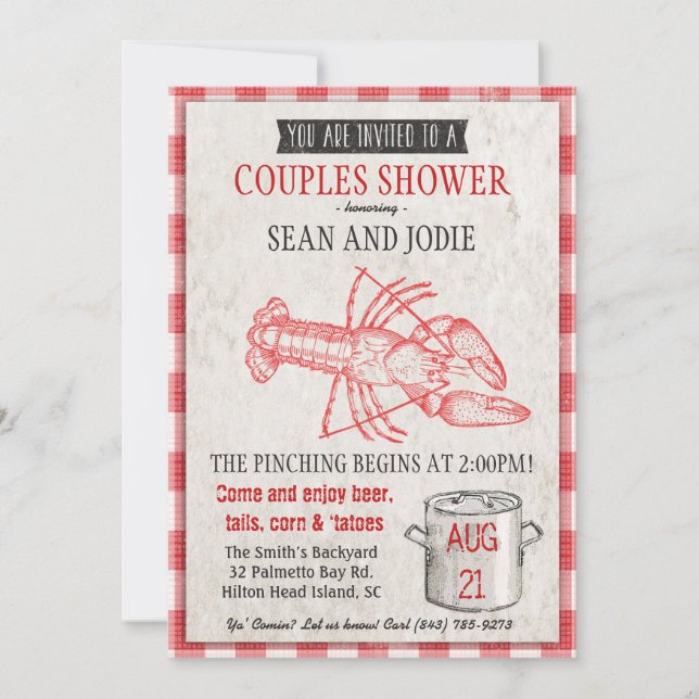 Couples Shower Seafood Boil Invitation (Front)