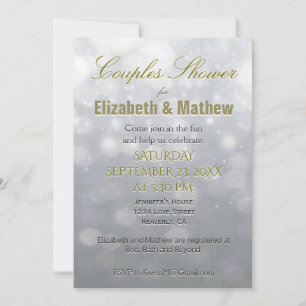 Couple's Shower   Silver and Gold Invitation