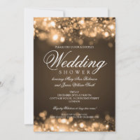 Couples Shower Sparkling Lights Gold