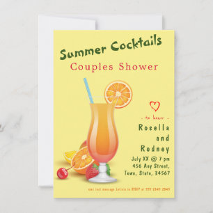 Couples Shower Summer Cocktails Invitation