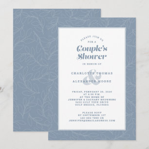 Couple's Shower Wedding Dusty Blue Modern Casual Invitation