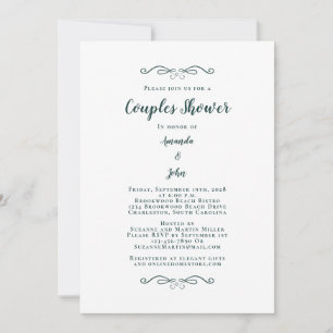 Couples Shower Wedding Engagement Party Emerald Invitation