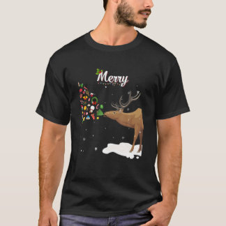 Couples Sick Reindeer Funny Ugly Merry Christmas S T-Shirt