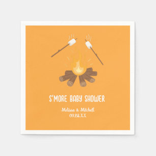 Couples Smore campfire marshmallow baby shower Napkin