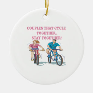 Couples That Cycle Together Ceramic Tree Decoration