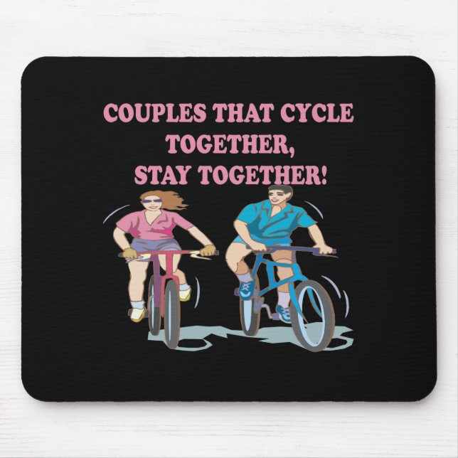 Couples That Cycle Together Mouse Mat (Front)