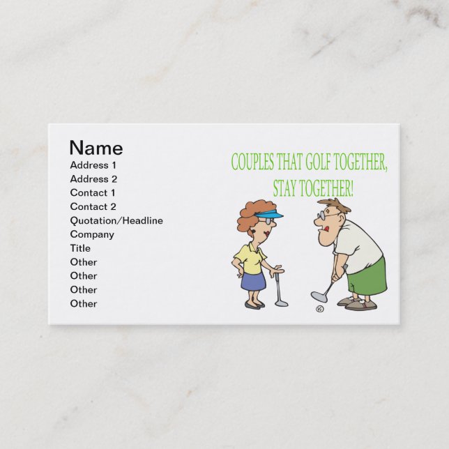 Couples That Golf Together Stay Together Business Card (Front)