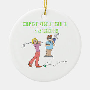 Couples That Golf Together Stay Together Ceramic Tree Decoration