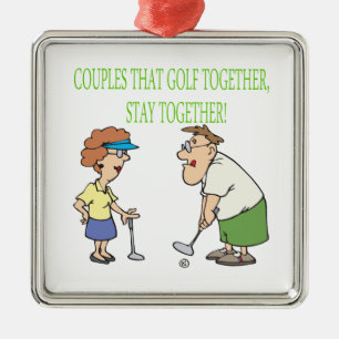 Couples That Golf Together Stay Together Metal Tree Decoration
