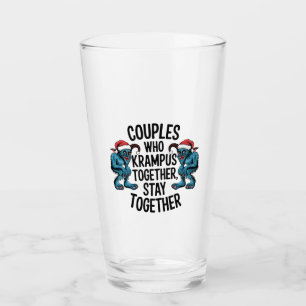 Couples That Krampus Together Stay Together XMAS Glass