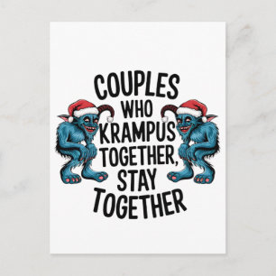 Couples That Krampus Together Stay Together XMAS Postcard