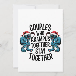 Couples That Krampus Together Stay Together XMAS Thank You Card