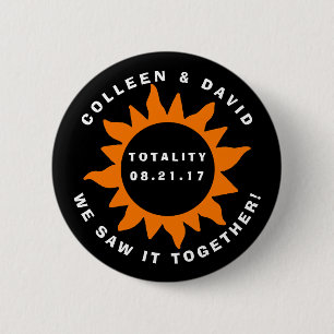 Couples Totality Solar Eclipse We Saw it Together 6 Cm Round Badge