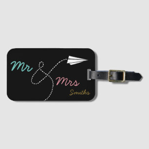 couple's travel personalised luggage tag
