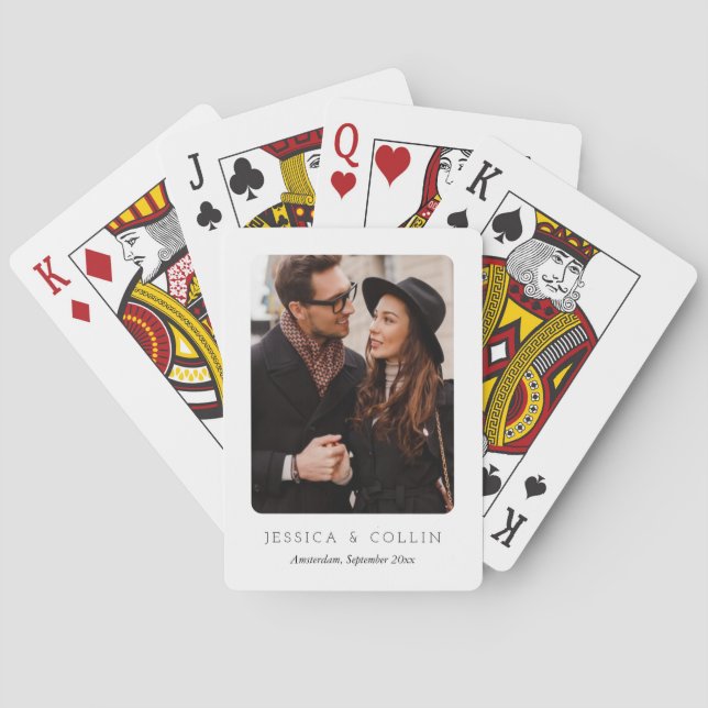 Couples Travel Personalized Photo Name  Playing Cards (Back)