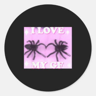 Couples Valentines Day I Love My Gf Bf Adult Inapp Classic Round Sticker
