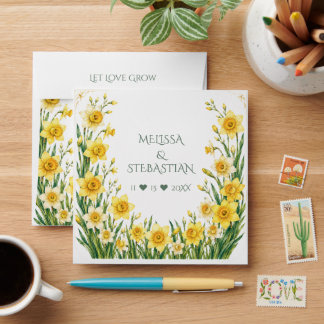 Couples Wedding/Anniversary Daffodil Seed Favour Envelope