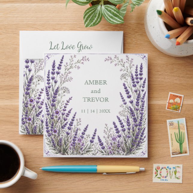 Couples Wedding/Anniversary Lavender Seed Favour Envelope (Desk)