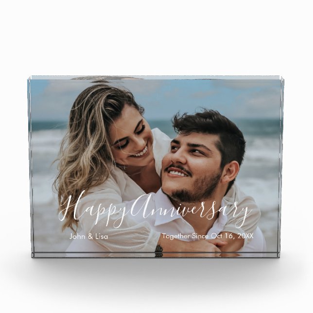 Couples Wedding Anniversary Photo Block (Front)