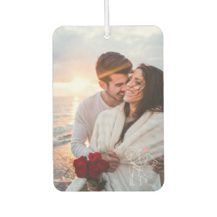 Couples Wedding Engagement Photo Car Air Freshener