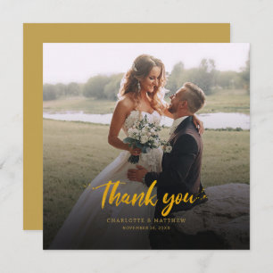 Couples Wedding Photos Script Thank You Card